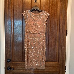 Sequin Rose Gold Adrianna Papell Dress